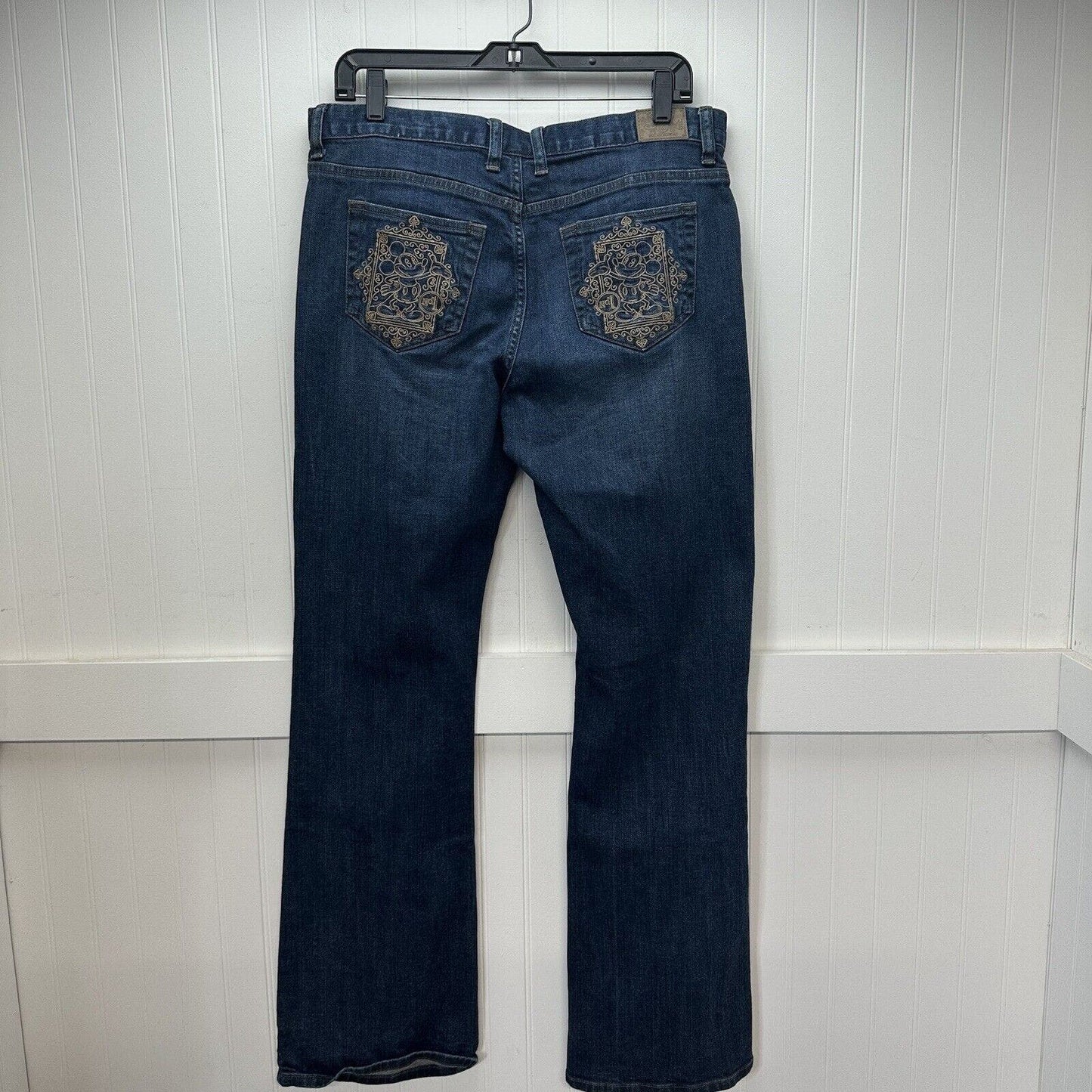 Disney Jeans Womens 12 Bootcut Flare Mickey Mouse Blue Denim Embroidery Cowboy