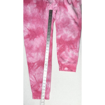 Lularoe Boyfriend Jogger Womens Medium Sweatpant Bright Pink Tie Dye Cozy Lounge