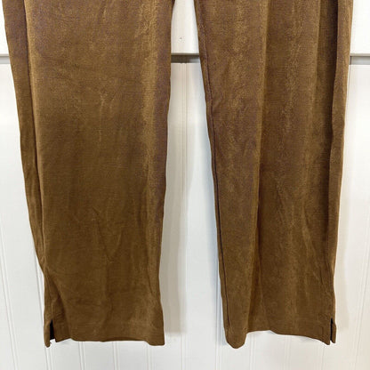 Chicos Pants 3 US 16 XL Travelers Slinky Knit Ankle Brown Stretch Coastal Womens