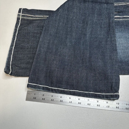 Laguna Beach Jeans Mens 33 Blue Relaxed Loose Straight Denim Skulls Y2K Grunge