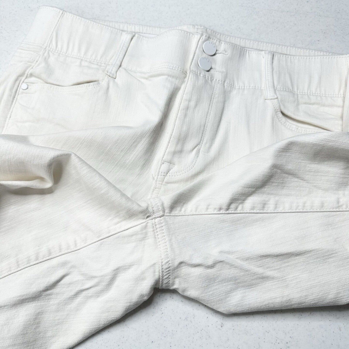 Apt 9 Jeans Womens 12 Bootcut Tummy Control White Stretch Denim Comfort Preppy