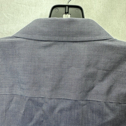 Untuckit Shirt Mens XXL Blue Button Up Wrinkle Free Long Sleeve Cotton Preppy