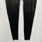 Spanx Leggings Women Velvet Shine Pants Black Gold Metallic Pull On Slimming EUC
