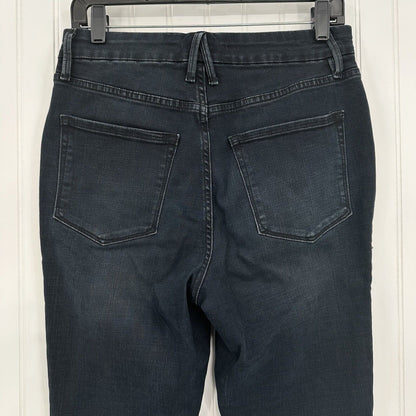 Good American Jeans Women 10 30 Good Waist Crop Skinny Ankle Blue Denim Fray EUC