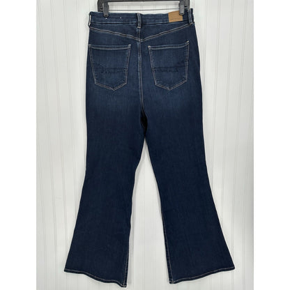 American Eagle Jeans 16 Long Curvy Highest Rise Flare Next Level Blue Denim NEW