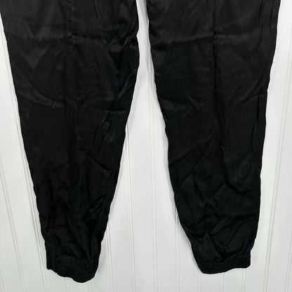 Enza Costa Pants 3 Womens Large Jogger Rayon Satin Black Pull On Ankle EUC