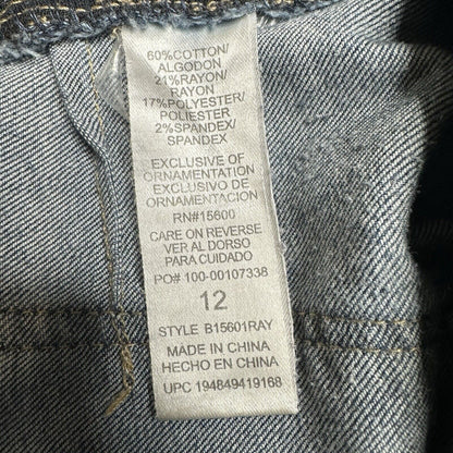 Democracy Jeans Women 12 Straight Boyfriend Ab Solution Blue Stretch Denim *Spot