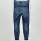 Spanx Jeans Women Medium Ankle Skinny Blue Pull On Stretch Denim Distressed Fray