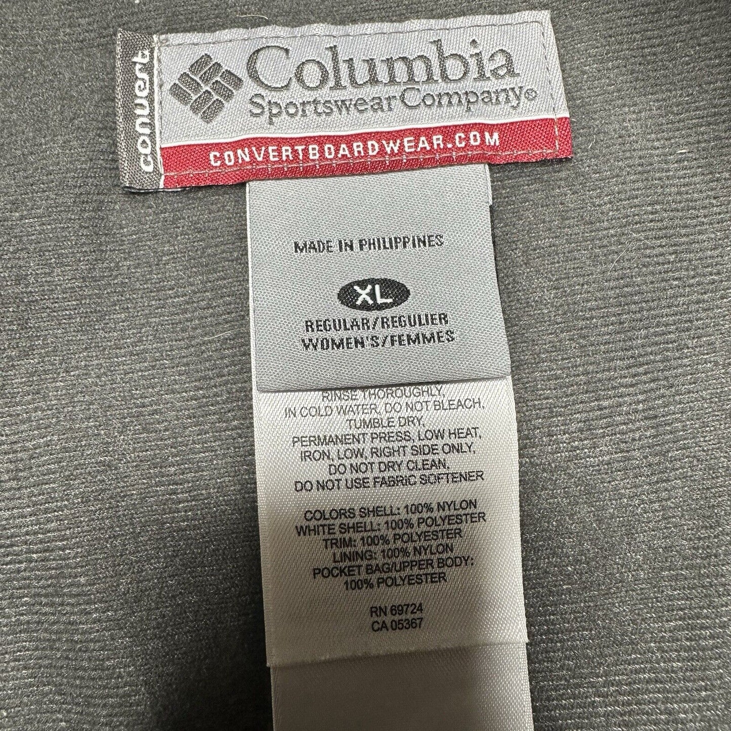 Columbia Pants Womens XL Snow Ski Convert Pant Gray Lined Nylon Winter *Flaw