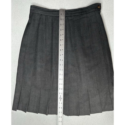 J McLaughlin Skirt Womens 8 Pleated Wool Gray Zip Academia Preppy Luxury *Flaw