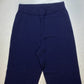St John Sport Pant Medium Santana Knit Wide Leg Navy Blue Wool Blend Pull On EUC