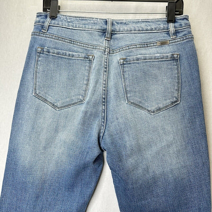 Kancan Jeans Women 9 28 Skinny Blue Denim Button Fly Distress Animal Print Patch