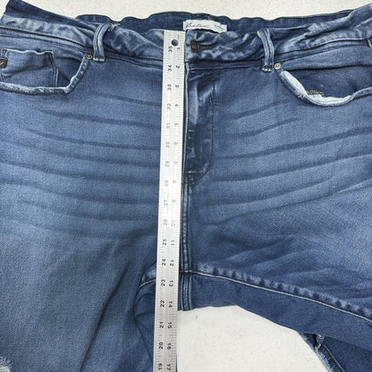 Kancan Jeans Womens 22 Skinny Blue Stretch Denim Distressed Grunge