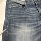 True Religion Jeans Mens 40x34 Section Straight Leg Blue Denim Distressed *Flaw