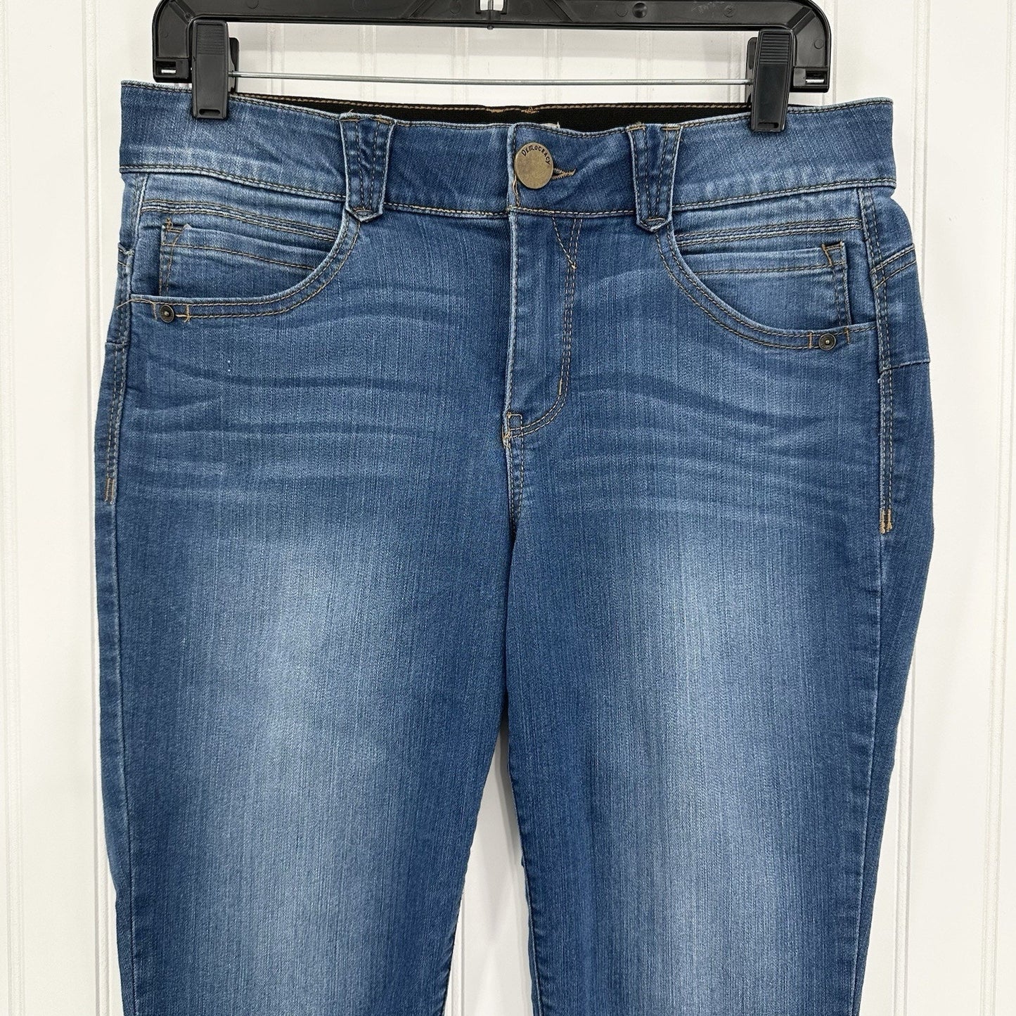 Democracy Jeans Womens 10 Skinny Ab Solution Blue Stretch Denim Tummy Control