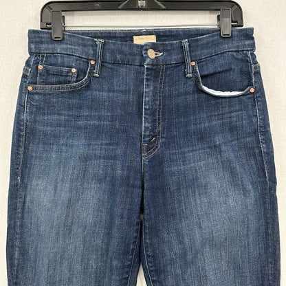 Mother Jeans Womens 29 High Waisted Ankle Fray Blue Denim Clean Sweep Dark Wash