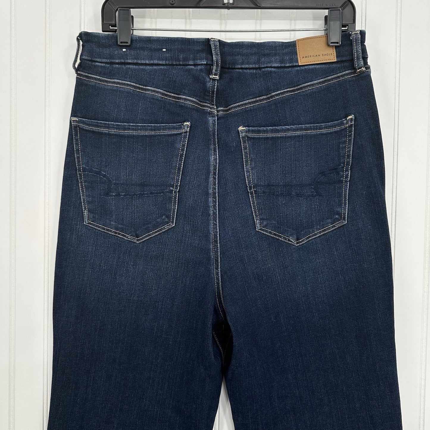 American Eagle Jeans 16 Long Curvy Highest Rise Flare Next Level Blue Denim NEW