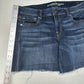 American Eagle Shorts Womens 14 Midi Blue Jean Denim Super Stretch Distress Fray