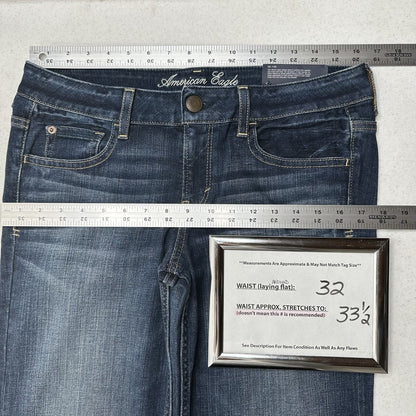American Eagle Jeans Womens 10 Hipster Flare Denim Festival Western NEW *Defect
