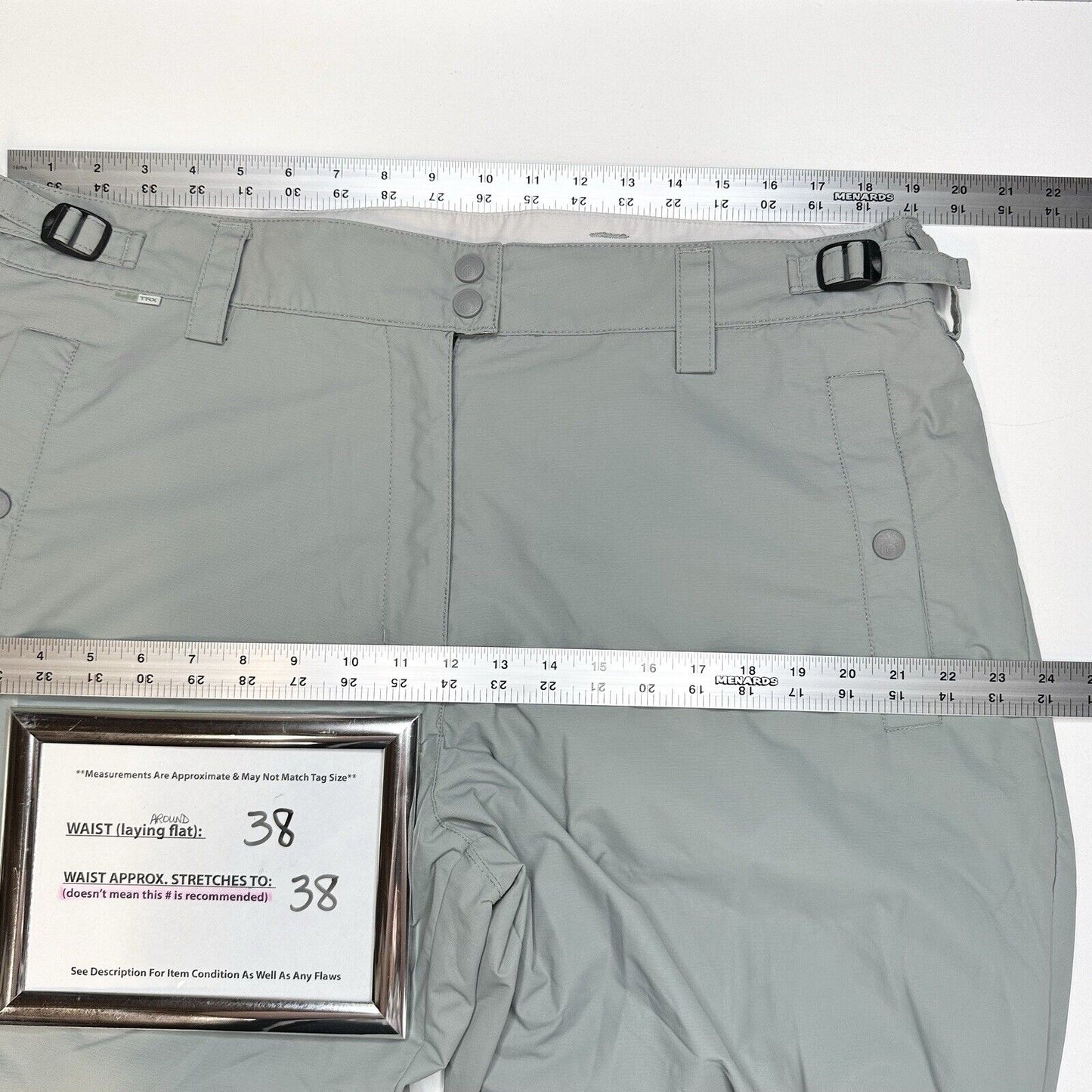 Columbia Pants Womens XL Snow Ski Convert Pant Gray Lined Nylon Winter *Flaw