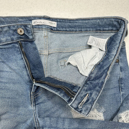 Kancan Jeans Womens 16 Straight Ankle Blue Denim Distressed Fray 90s Grunge