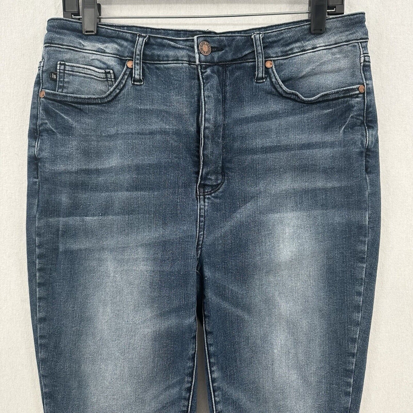 Judy Blue Jeans Womens 15 32 Skinny Ankle High Rise Blue Stretch Dark Denim