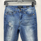 Judy Blue Jeans Womens 1/25 Skinny Crop Stretch Blue Denim Distressed Fray