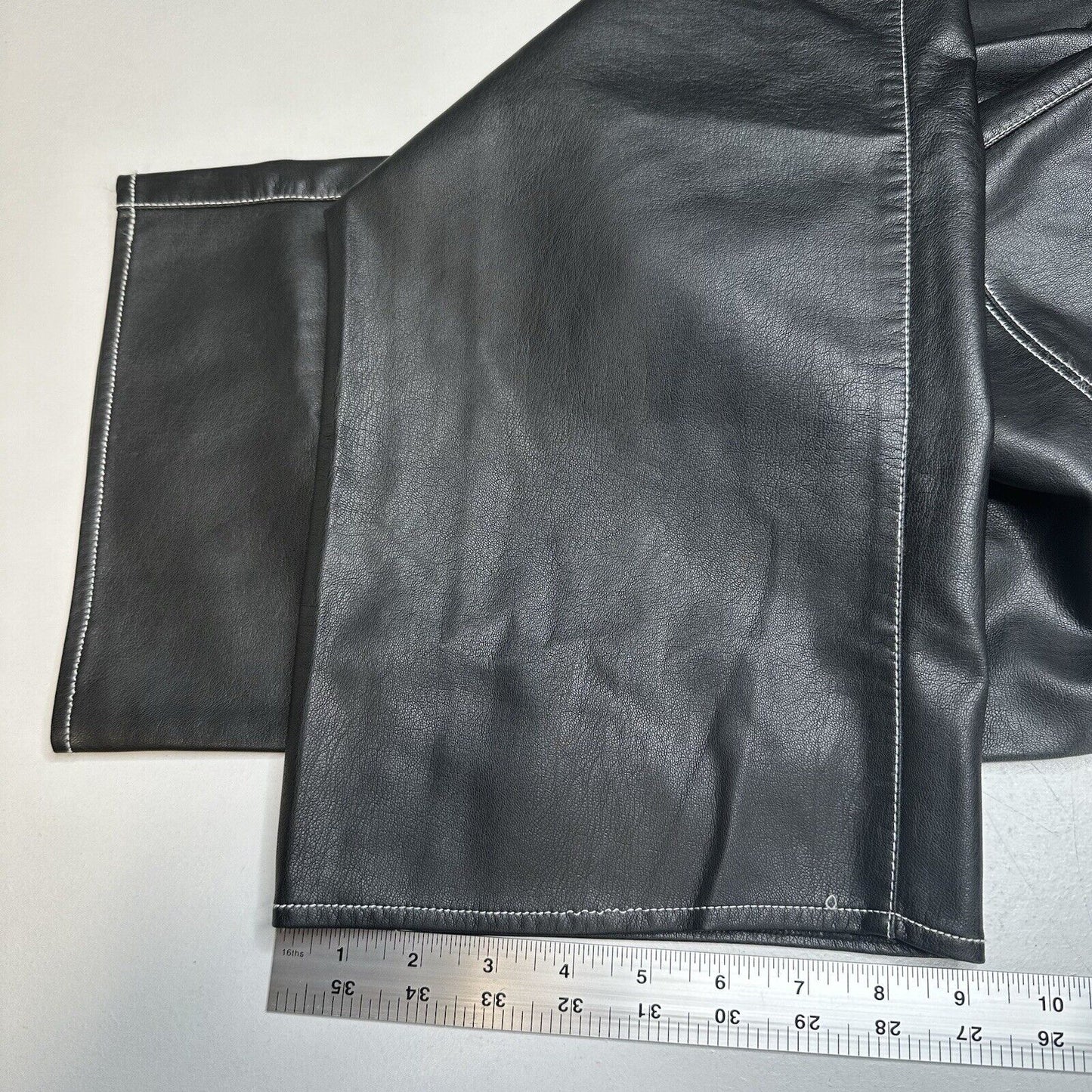 We The Free People Pants Womens 8 It Factor Vegan Leather Black Wide Leg Hi Rise