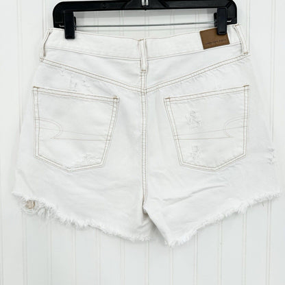 American Eagle Shorts 10 90s Boyfriend High Rise White Denim Distress Grunge EUC