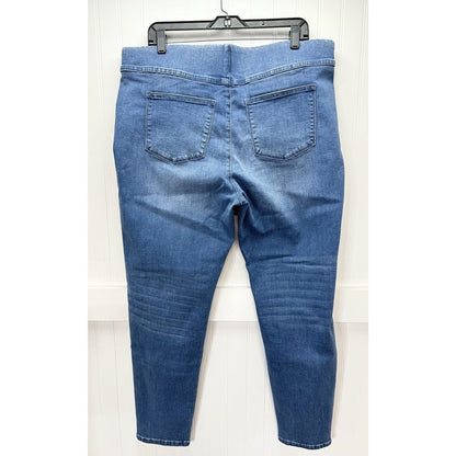 Soft Surroundings Jeans XL Skinny High Rise Pull On Stretch Blue Denim Womens