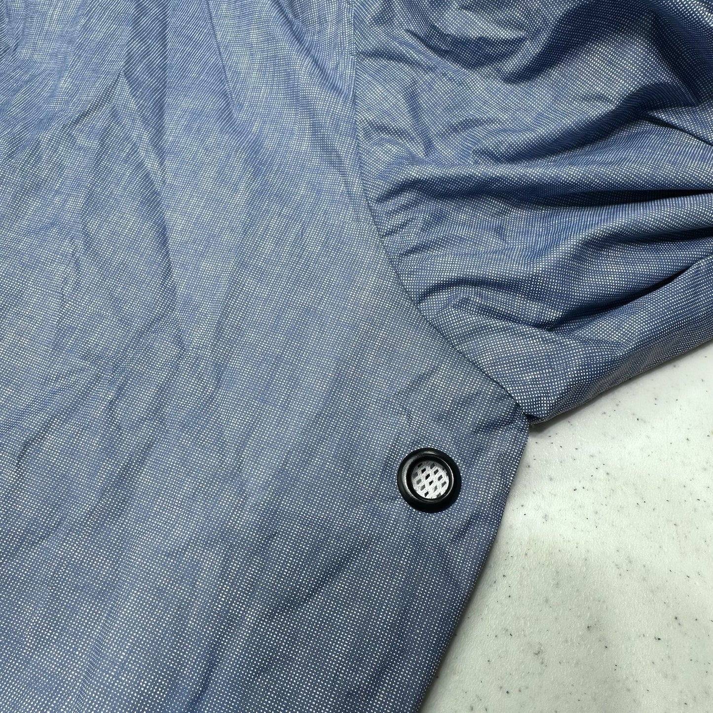 Johnnie O Jacket Mens Medium Dakota Packable Rain Windbreaker Coat Blue *Marks