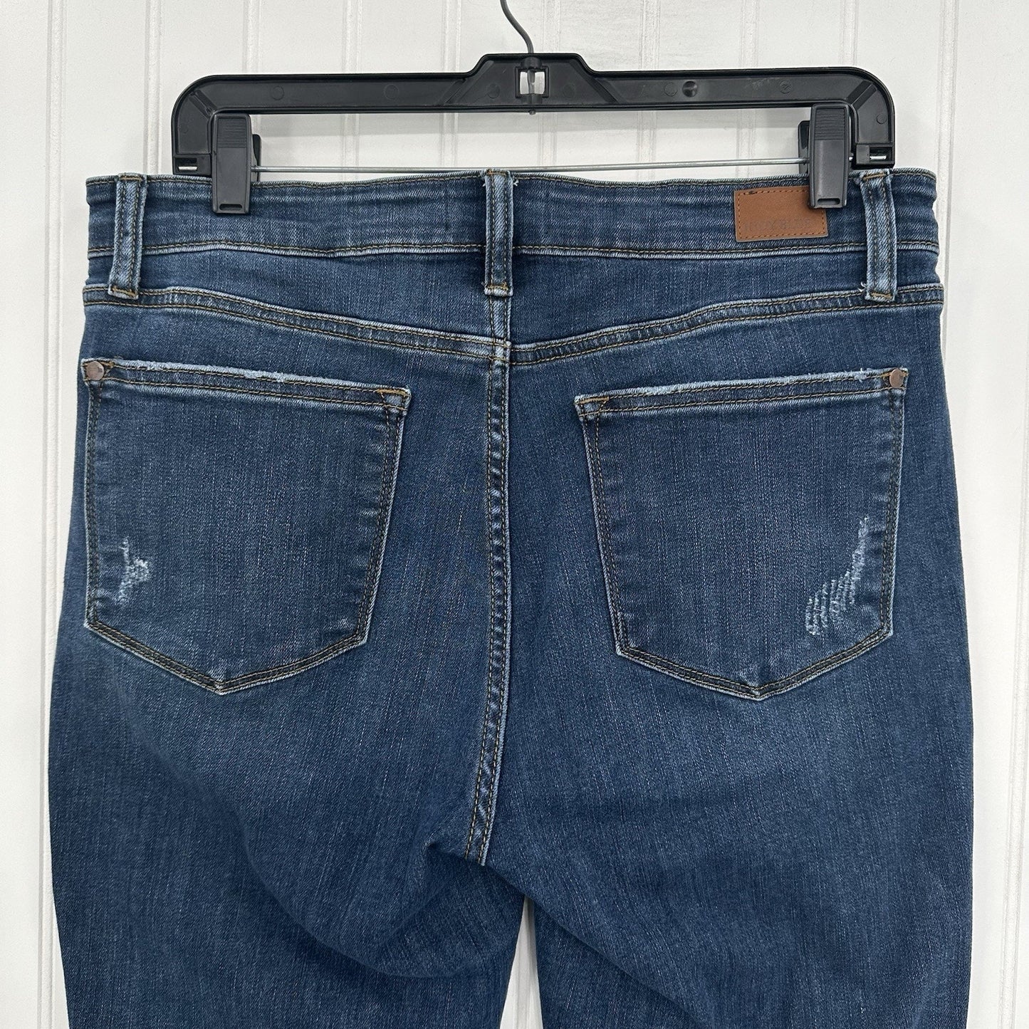 Judy Blue Jeans Womens 13 31 Relaxed Fit Blue Stretch Denim Dark Wash Distressed