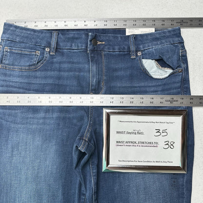 American Eagle Jeans 16 Curvy Lowrise Kick Bootcut Next Level Blue Denim NEW