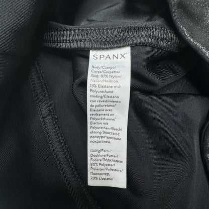 Spanx Leggings Womens Medium Faux Leather Black Pull On Shape Pants Slimming EUC