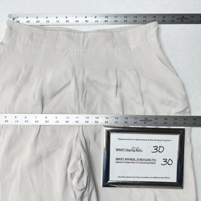 Lafayette 148 Pants Women 12 Petite Silk Wide Leg Light Gray Lined Coastal *Flaw