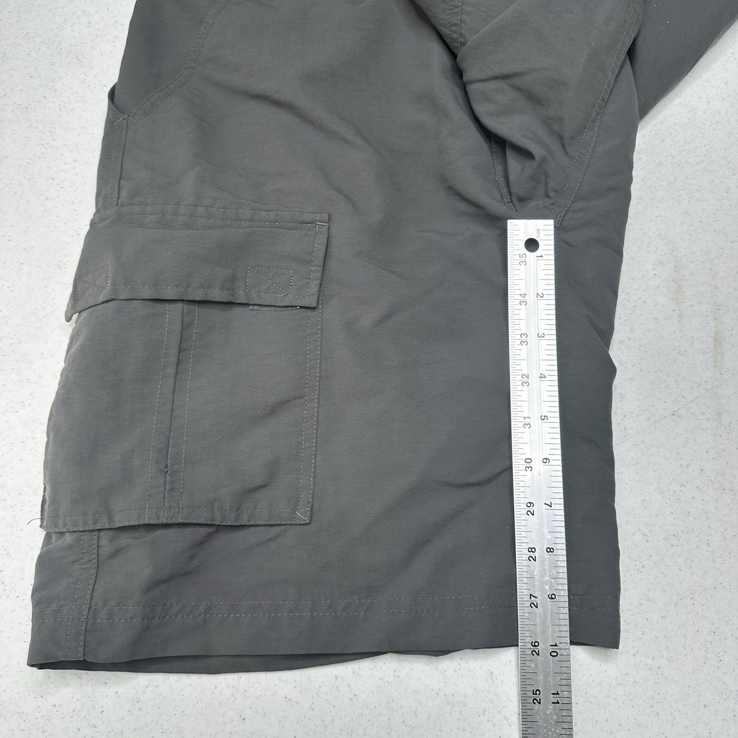 North Face Shorts Mens Large Cargo Belted Dark Gray 10" Long Hiking Nylon Trail