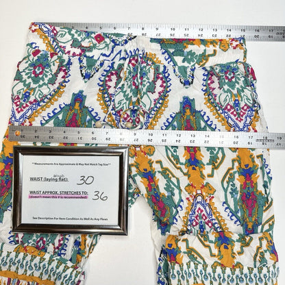 Christian Siriano Pants Womens Medium Straight Leg Pull On Tribal Aztec Beach