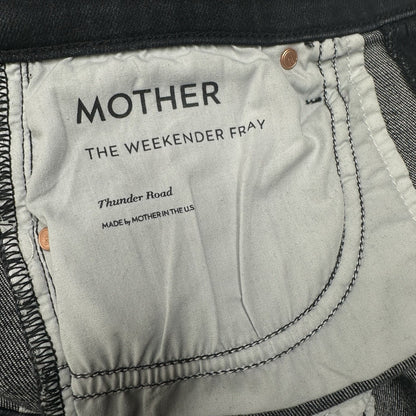 Mother Jeans Womens 32 Weekender Fray Flare US 12 Black Denim Thunder Road EUC