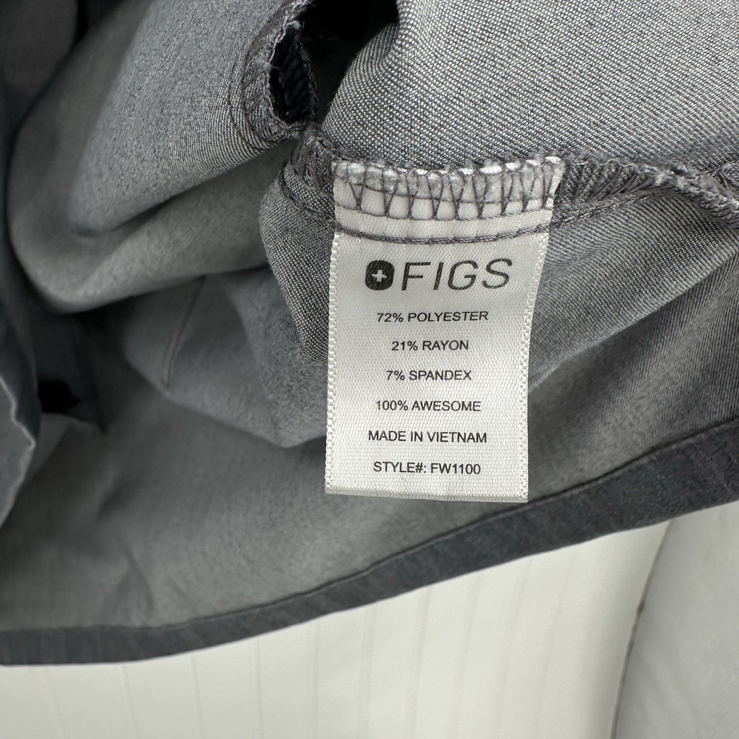 FIGS Scrub Top Womens XL Casma Technical Collection Graphite Gray Uniform Work
