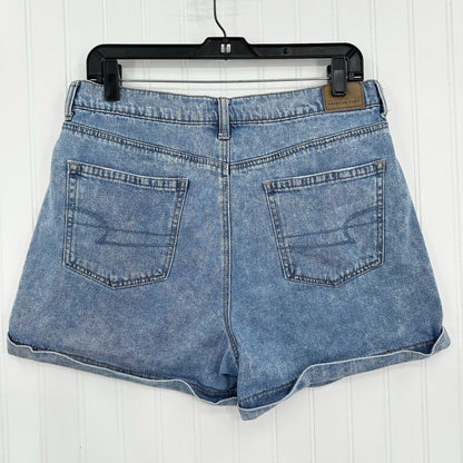 American Eagle Shorts 12 Mom High Rise Denim Blue Jean Cuffed Short Light Wash