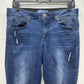 Democracy Jeans 8 Skinny Ab Solution Blue Stretch Denim Distressed Tummy Control