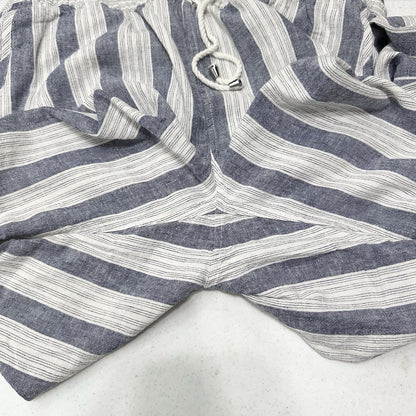 Rails Pants Womens Large Agnes Linen Blend Ankle White Blue Stripes Coastal EUC