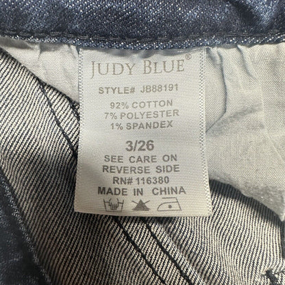 Judy Blue Jeans 3 26 Relaxed Shelley High Rise Slim Straight Blue Denim Distress