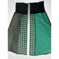 Green 3 Skirt Women Medium Upcycled Vintage Fabric Patchwork Academia Preppy USA