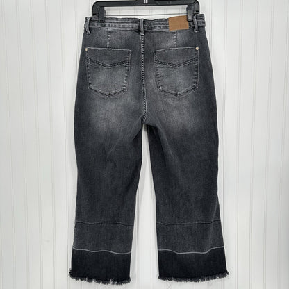 Judy Blue Jeans Womens 13 31 Wide Leg Crop High Rise Gray Denim Boho Grunge EUC