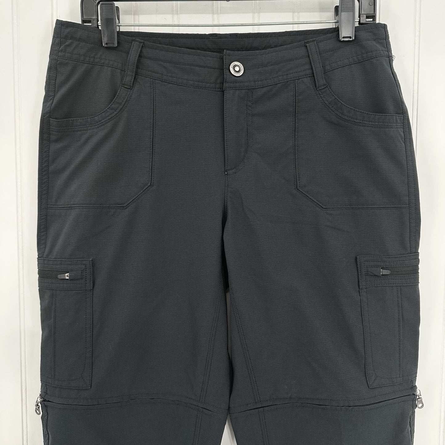 Kuhl Pants Womens 10 Convertible Horizn Recco Black Hiking Zip Off Shorts EUC