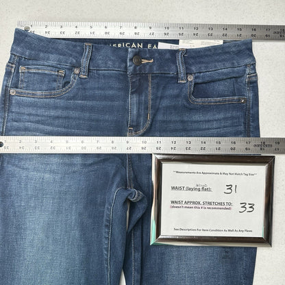 American Eagle Jeans 10 Curvy Lowrise Kick Bootcut Next Level Blue Denim NEW