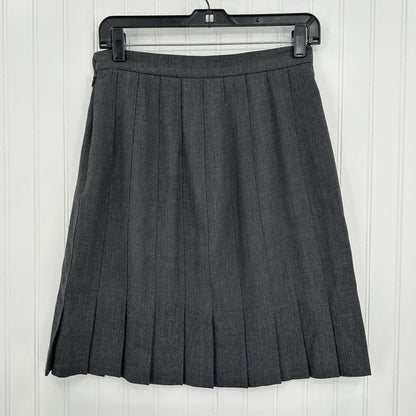 J McLaughlin Skirt Womens 8 Pleated Wool Gray Zip Academia Preppy Luxury *Flaw