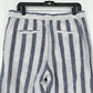 Rails Pants Womens Large Agnes Linen Blend Ankle White Blue Stripes Coastal EUC