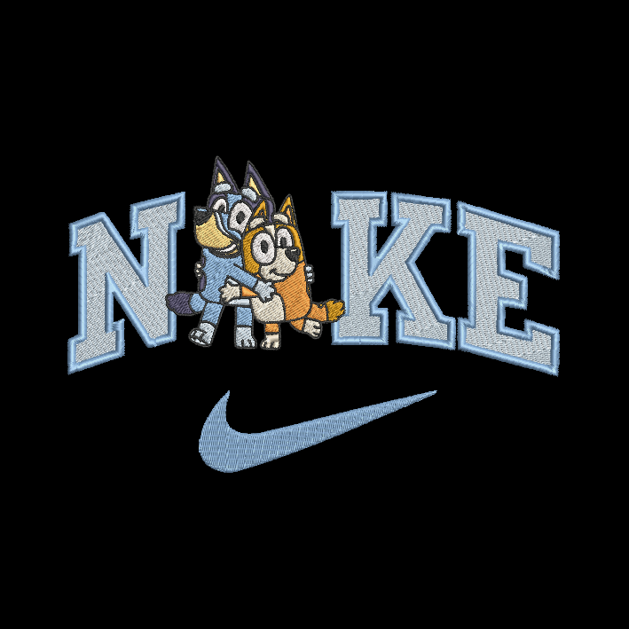 Nike Bluey Bingo Sweatshirt Embroidered ADULT Hoodie / Crewneck Unisex Best Friend Dog Sisters Cartoon Gift
